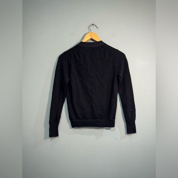 Black J. Crew Tuxedo Trim Wool Cardigan Size M VGUC - Picture 4 of 5